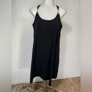 Boston proper little black dress with gold accents lined dress.